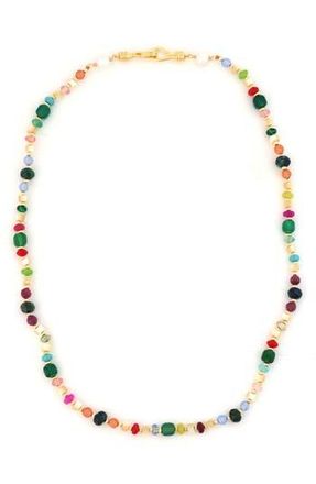 Panacea Mixed Stone & Freshwater Pearl Beaded Necklace in Multi at Nordstrom Rack