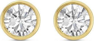Diana M. Jewels 14KT YELLOW GOLD LAB GROWN ROUND STUDS IN A BEZEL SETTING WEIGHING 8.00 CTS TW