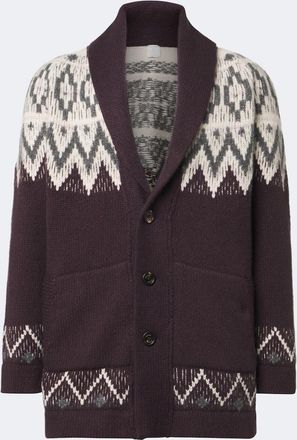Eleventy Cardigan in cashmere e seta chevron