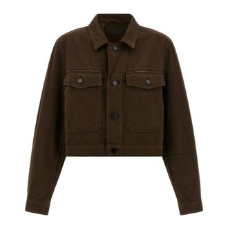 Christophe Lemaire Denim Jackets, female, Brown, Size: XS Twill Cropped Blouson