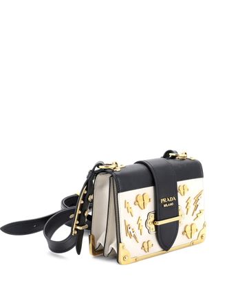 Prada Cahier Embellished Leather Small crossbody bag - Zwart