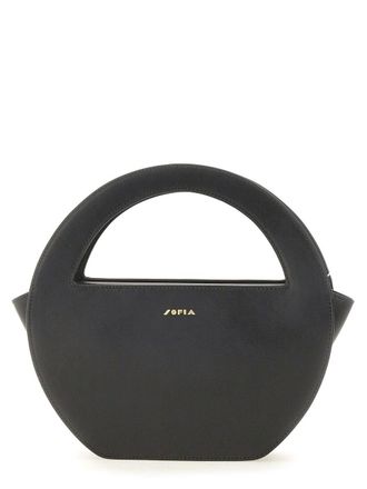 Vix Black Oval Minimalist Leather Shoulder Bag