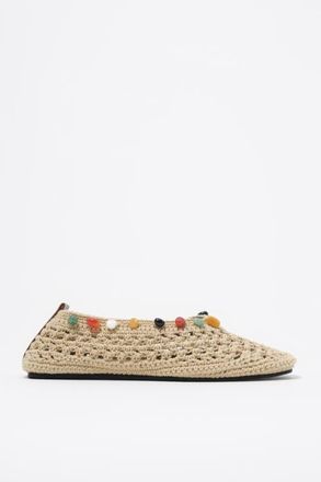 Bimba & Lola Crochet Ballerina With Stones in Natural at Nordstrom, Size 35