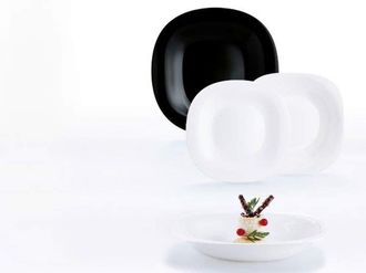 Luminarc Extralink Carine Neo Set Di Stoviglie Nero Bianco 18 Pezzi