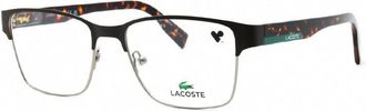 Lacoste Eyeglasses Square Full Rim, Matte Brown Frame And Clear Demo Lens Lens L2286201