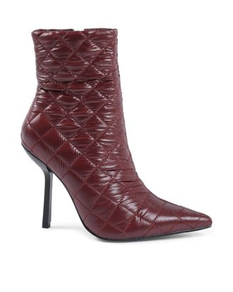 19V69 Bordeaux Fabric Ankle Womens Boots
