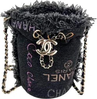 Chanel Pre-owned Denim chanel-bags - Dames - Vintage Schoudertas - Zwart - ONE Size - Denim - Vintage