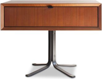 PIB Mesita de noche de madera marron con cajones