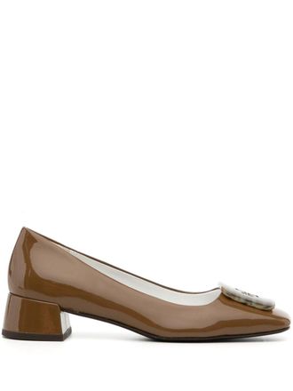 Tory Burch Georgia Patent pumps - women - Leather/Leather/Leather - 5.5 - Brown