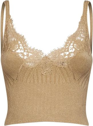 Ermanno Scervino Firenze Top - Dames - Tops zonder mouwen - Beige - M - Tops