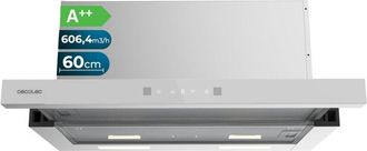 Cecotec Cecotec Campana Extractora Telesc&oacute;pica Bolero Flux Tlt 605501 Glass White A++, 60cm, 606,4m&sup3;/h De Succi&oacute;n, Clase A++, Control T&aacute;ctil Invisible,hand Mo