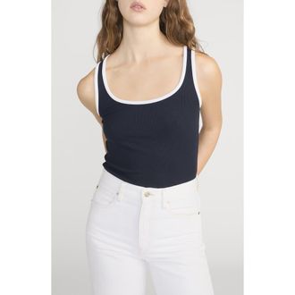 Frame Denim The Sporty Rib Tank in Navy at Nordstrom, Size X-Small