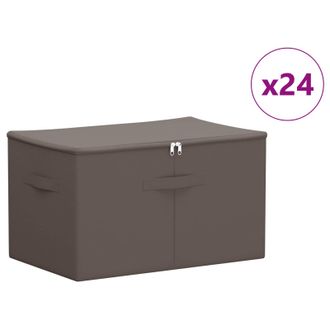 vidaXL Caja De Almacenamiento 24 Pcs Gris 55 X 35 X 32 Cm Vidaxl
