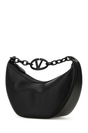 Valentino Garavani Womens Black Leather Hobo Vlogo Moon Handbag Nero Borse A Mano