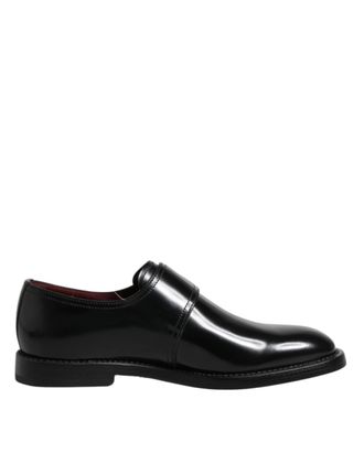 Dolce & Gabbana Black Leather Monk Strap Derby Formal Mens Shoes