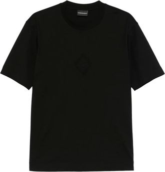 Emporio Armani T-shirt in jersey con logo - Nero