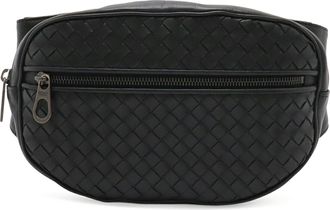 Bottega Veneta Intrecciato Black Leather Sling Bag (Pre-Owned)
