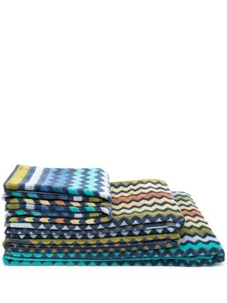 Missoni Home Giacomo five-piece set towel - Blue