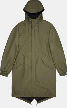 Rains Womens Rains Unisex Fishtail Parka - 134 Marsh - Tan - Size: 10/8