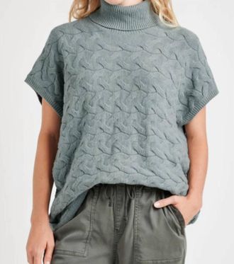 Splendid Liliana Turtleneck Sweater In Dusty Teal