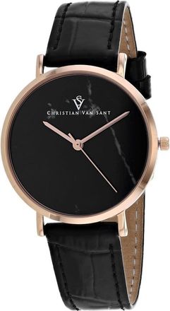 Christian Van Sant Lotus Black Dial Ladies Watch CV0423BK