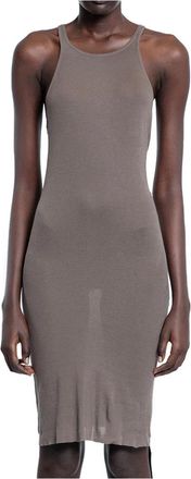 Rick Owens Kleedjes, Dames, Grijs, M, Katoen, Hollywood Racer Back Tank Dress
