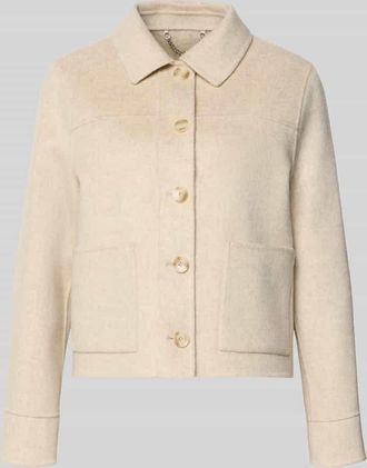 Milano Milano Italy Jacke aus Lanawolle mit aufgesetzten Taschen in Kitt, Gr&ouml;&szlig;e 34