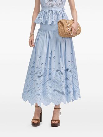 Self Portrait Cotton A-Line Skirt - Womens - Cotton