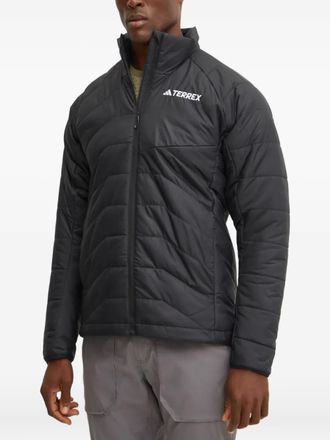 adidas quilted-design long-sleeve jacket - men - Polyester - M - BLACK