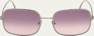 Tom Ford Keira Square Mirrored Metal Sunglasses
