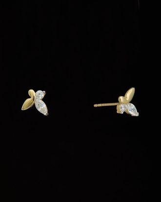 Italian Gold, Inc 14K Two-Tone Italian Gold CZ Butterfly Earrings