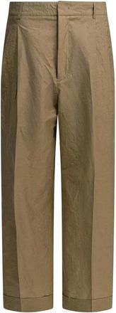 SOEUR Soeur - Watson Pliss&eacute; Wijde Broek - Dames - Broeken - Beige - Maat: XS Katoen
