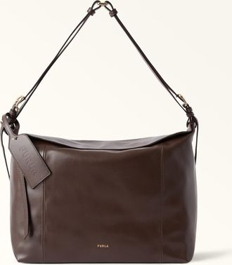 Furla Ginevra Borsa A Spalla L Espresso Marrone Pelle Di Vitello Varrenne Donna