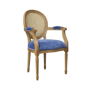 Robin des Bois Sill&oacute;n medall&oacute;n de terciopelo y rejilla azul tormenta