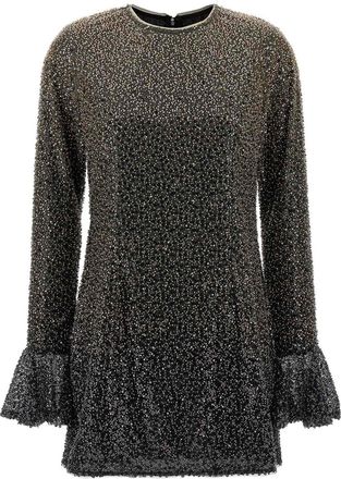 Rotate Beaded Ls Mini Dress