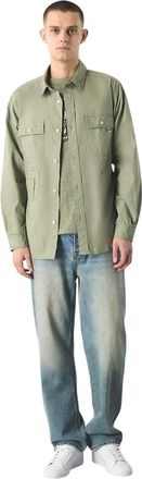 Pretty Green Brentwood-overhemd met lange mouwen voor heren (Groen)