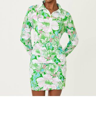 Lilly Pulitzer Eleni Half Zip Pullover Pullover In Putting Green Poppyland
