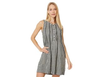 Faherty Isha Gingam Dress Womens Dress Moonlit Gingham : SM, Corduroy/Cotton/Elastane