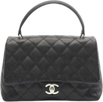 Chanel Pre-owned Vintage Handbag - Dames - Vintage Handtas - Zwart - ONE Size - Leer - Vintage