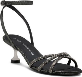 Stuart Weitzman Nudistini Shine Sandal in Graphite/Gunmetal at Nordstrom, Size 6.5
