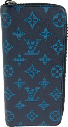 Louis Vuitton Blue Monogram Shadow Zippy Wallet (Authentic Pre-Loved)