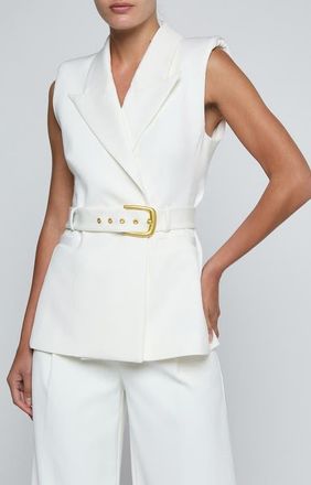 L'agence Emerly Belted Vest in White at Nordstrom, Size 10