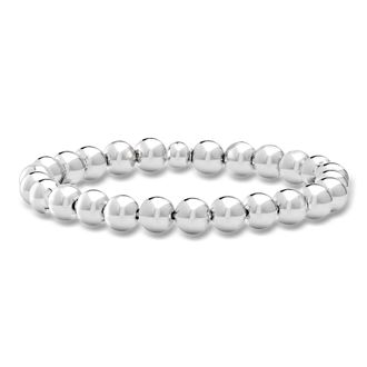 Ross-Simons Italian 8mm Sterling Silver Bead Stretch Bracelet
