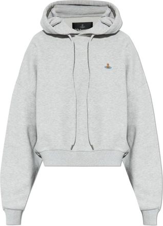 Vivienne Westwood Hoodies & sweatvesten, Dames, Grijs, XS, Katoen, Sweatshirt met Logo Patch