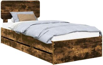 vidaXL Estructura De Cama Roble Ahumado 90 X 190 Cm Madera Ingenieril Vidaxl
