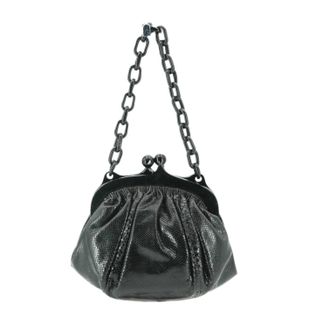 Fendi Womens Vintage Leather Handbag Evening Bag - Black - One Size