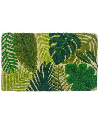 Entryways Tropical Leaves Coir Doormat