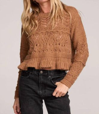 Saltwater Luxe Coco Cropped Sweater In Camel