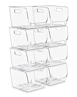 Sorbus Stackable Medium Square Storage Bins - 8-Pack