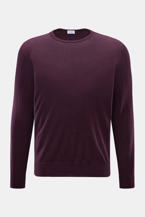 Braun Hamburg Men - Merino crew neck jumper burgundy